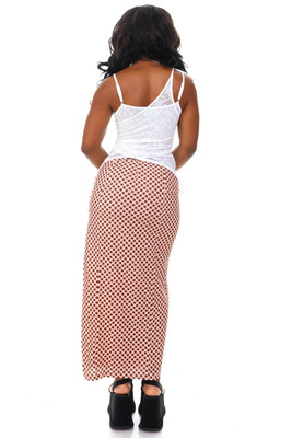 Siren Polka Dot High Slit Skirt