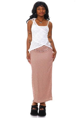 Siren Polka Dot High Slit Skirt