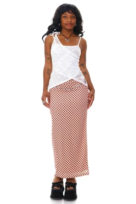 Siren Polka Dot High Slit Skirt
