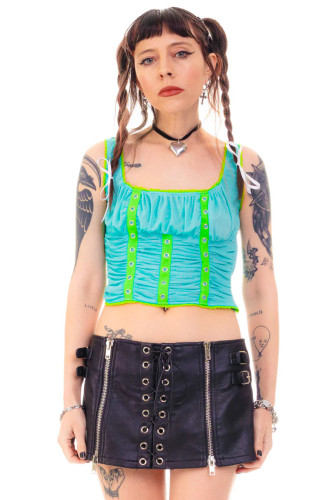 Lexi Aqua Grommet Top