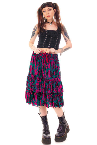 Louisa May Velvet Burnout Ruffle Skirt