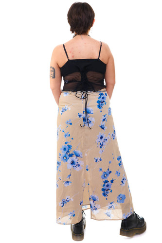 Vintage 90's Moody Floral Maxi Skirt - M/L