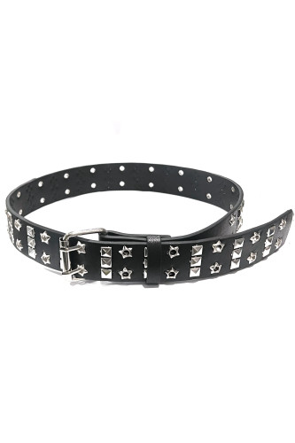 Stars & Studs Vegan Leather Double Grommet Belt