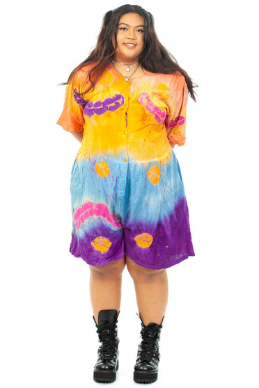 Vintage 90's Rosey Tomato Rainbow Romper