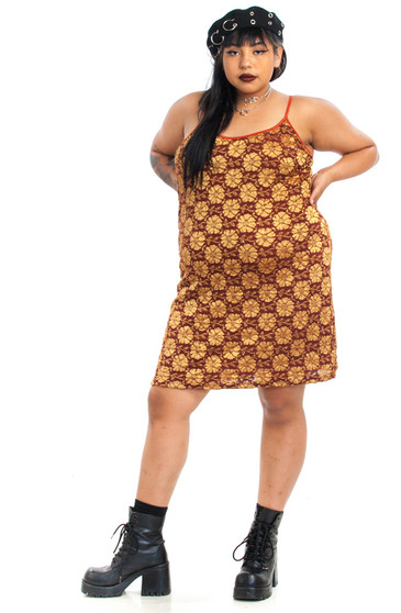 Vintage 90's Copper Daisy Dress
