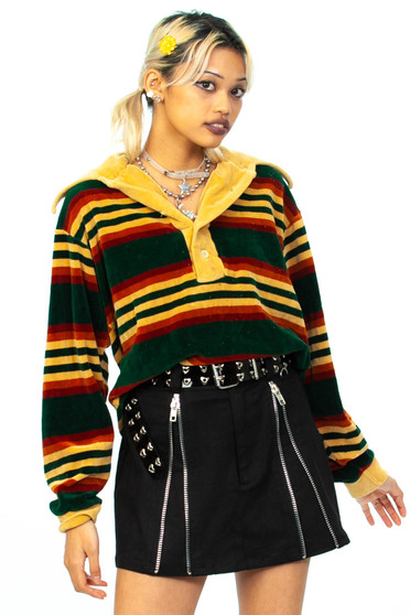 Vintage 70's Velour Striped Shirt