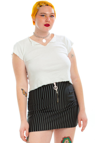 Vintage Y2K Pinstriped Mini Skirt