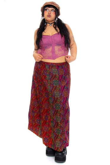 Vintage 90's Printed Wrap Skirt