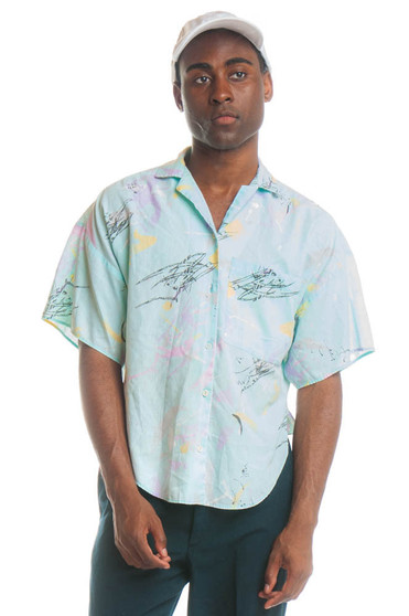 Vintage 90's Abstract Art Button-up