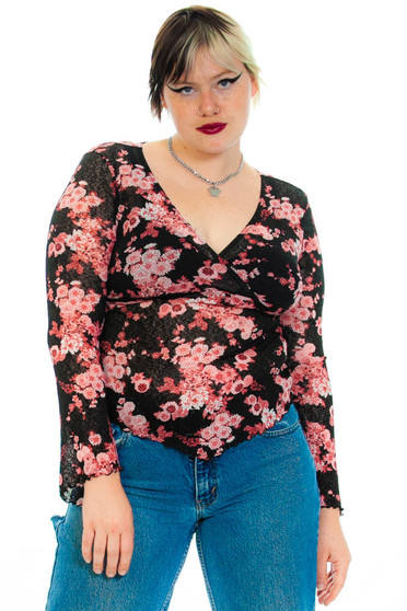Vintage 90's Pink Floral Fairy Top