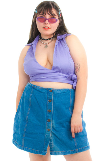 Vintage 90's Lavender Wrap Tie Top