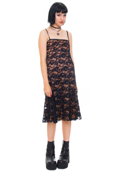 Vintage Y2K Little Gothic Black Lace Dress