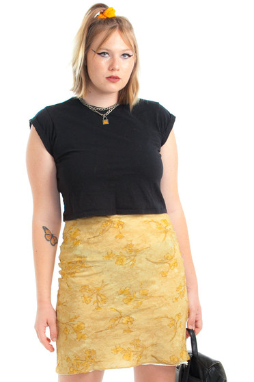 Vintage 90's Butter Floral Mini Skirt