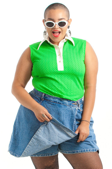 Vintage 90's Speed Denim Mini Skort