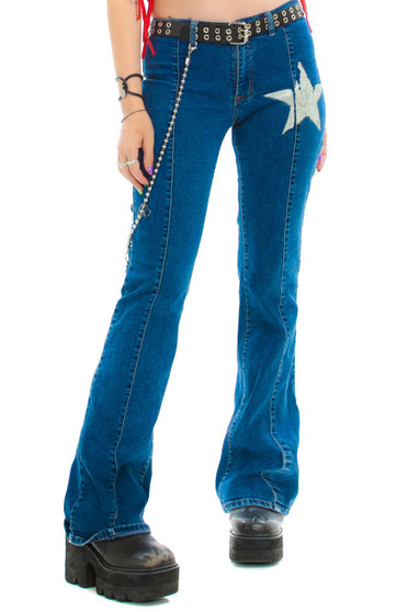 Vintage Y2K Star Stretch Denim Flares