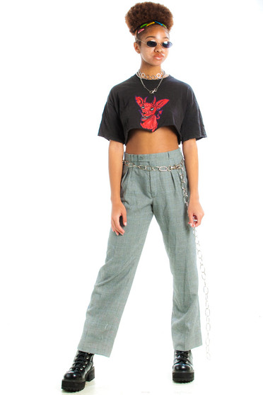 Vintage 80's French Houndstooth Check Trousers