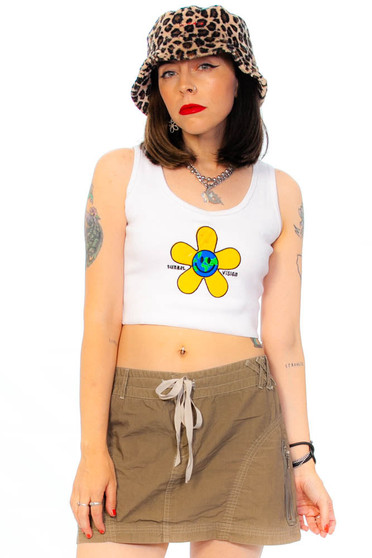 Vintage Y2K Olive Parachute Mini Skirt