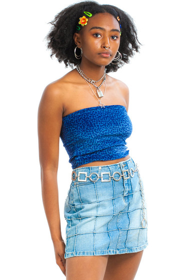 Vintage Y2K Patchwork Denim Mini Skirt