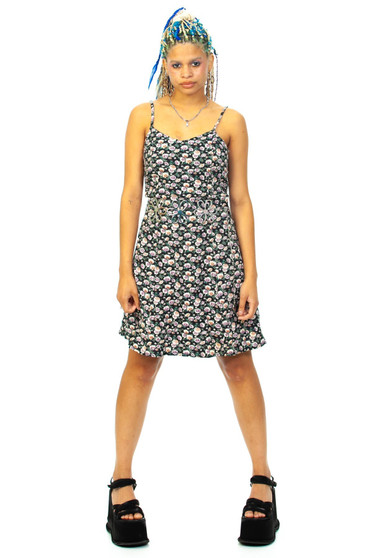 Vintage 90's Lavender & Peach Daisy Dress