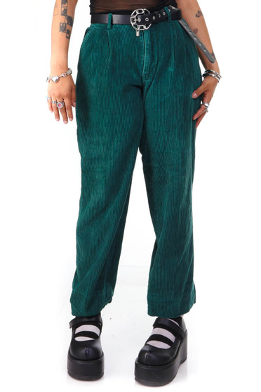 Vintage 90's Teal Ribbed Corduroy Pants