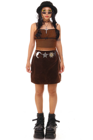 Vintage Y2K Brown Velvet J Crew Mini Skirt