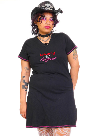 Vintage Y2K Grumpy Gorgeous T-Shirt Dress