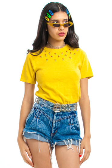 Vintage 90's Sunshine Floral Knit Top