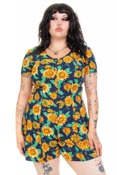 Vintage 90's Sunflower Button Up Dress