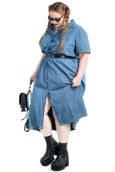 Vintage 90's Expressions Denim Maxi Dress