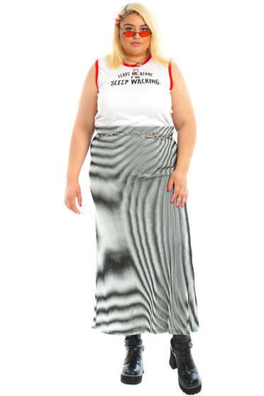 Vintage 90's Trip Out! Ribbed Maxi Skirt