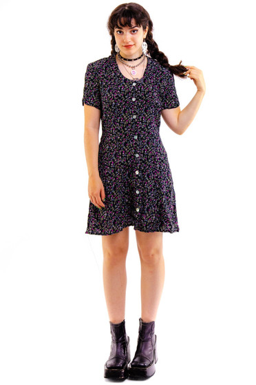 Vintage 90's Floral Button Up Dress