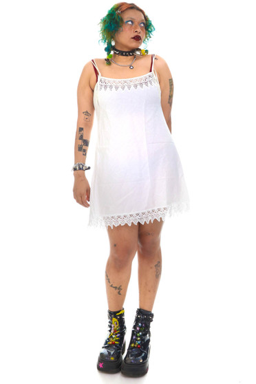 Vintage 90's Valentino White Lace Slip Dress