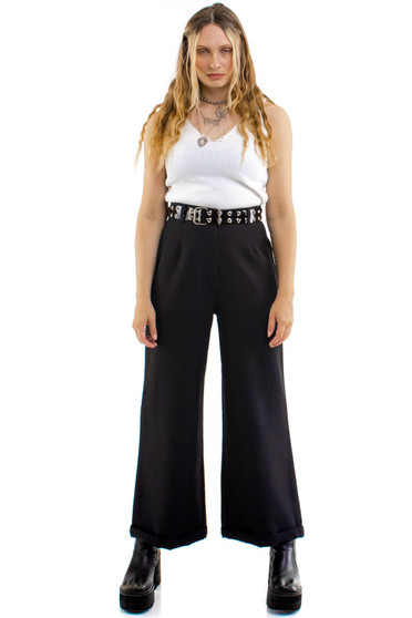 Vintage 90's Black Flared Stretchy Pants 1
