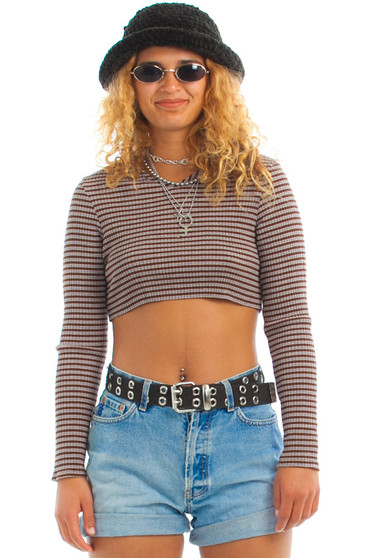 Vintage 90's Callie Ribbed Stripe Crop Top