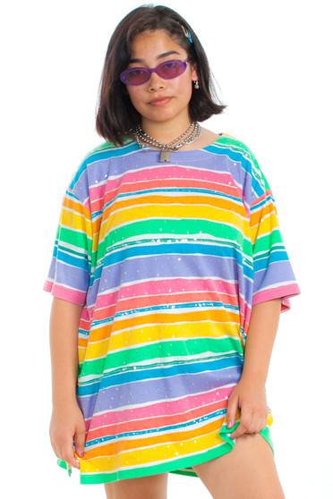 Vintage 90's Rainbow Fish Striped Top