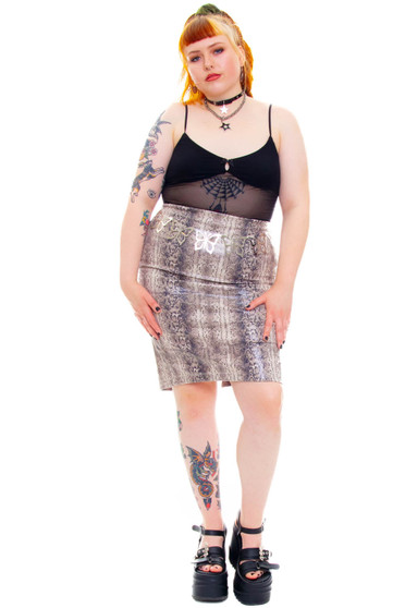 Vintage Y2K Express Shiny Snake Print Skirt