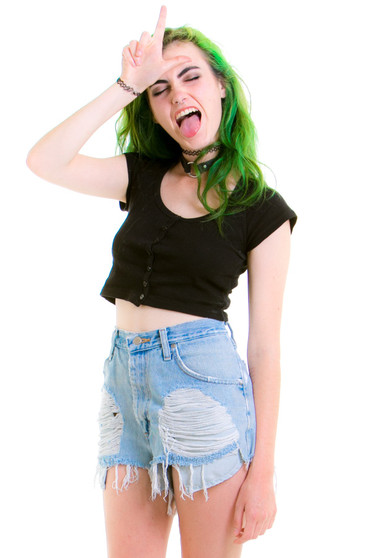 Vintage 1990s Terminally Distressed Denim Shorts