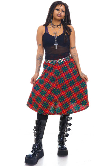Vintage 70's Plaid Midi Skirt 1