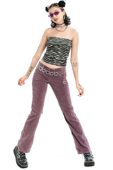 Vintage Y2K Lavender Stretch Corduroy Flares