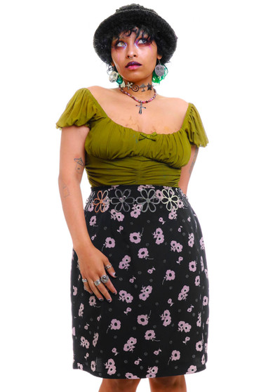 Vintage 90's Classically Sweet Floral Tie Skirt