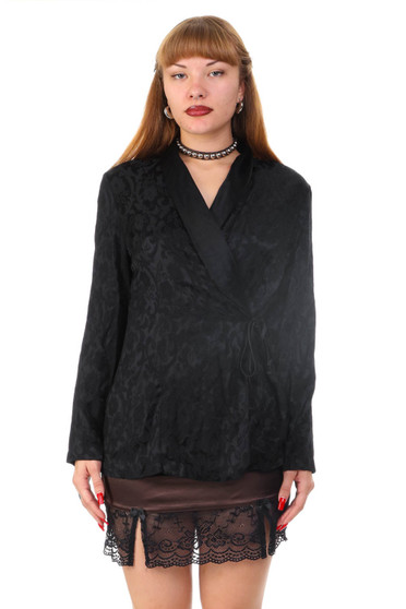 Vintage 90's Cristina Gothic Floral Wrap Top