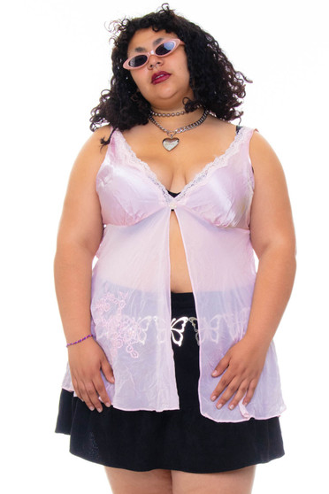 Vintage 90's Pretty Pink Lace Tank Top