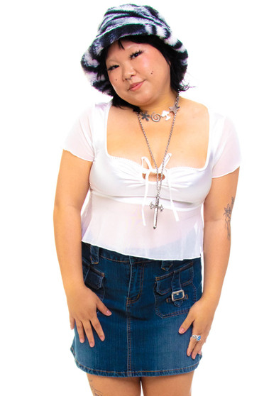 Vintage Y2K Iconic Bubblegum Denim Mini Skirt