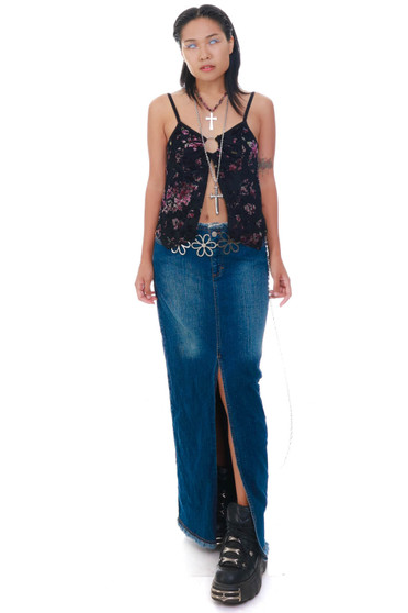 Vintage Y2K Jalate Stretch Denim Maxi Skirt