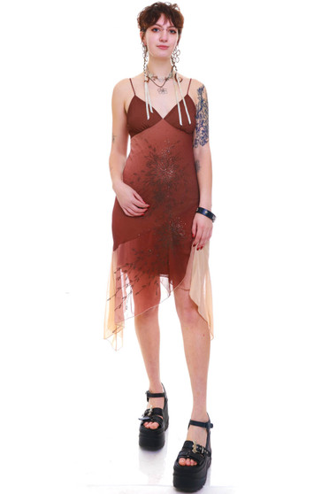 Vintage Y2K Beaded Flutter Dress