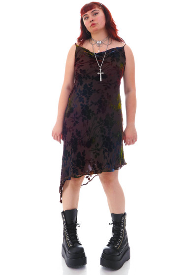 Vintage 90's Velvet Floral Dress
