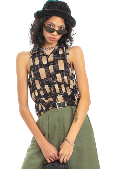 Vintage 90's Total Square Abstract Button-Up