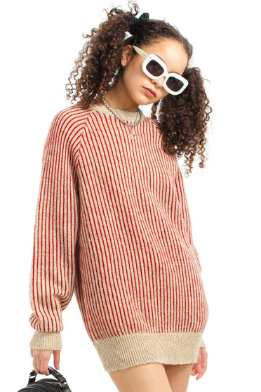 Vintage 80's Oatmeal Stripe Sweater