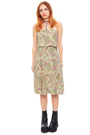 Vintage 70's Paisley Spaghetti Strap Dress