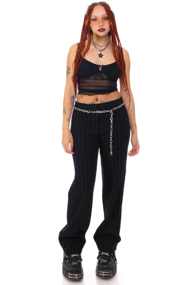 Vintage Y2K Pinstripe Black & White Trousers